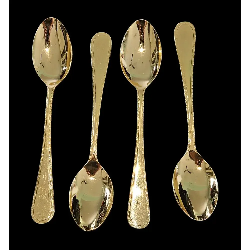 Vtg Towle Supreme Cutlery Stainless Gold Color Electroplated Service for‎ 4